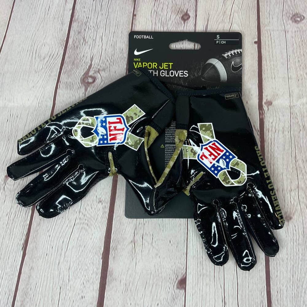Nike Vapor 6.0 Jet Football Gloves NFL Logo Salute To Service Camo Youth Size S - Picture 6 of 7